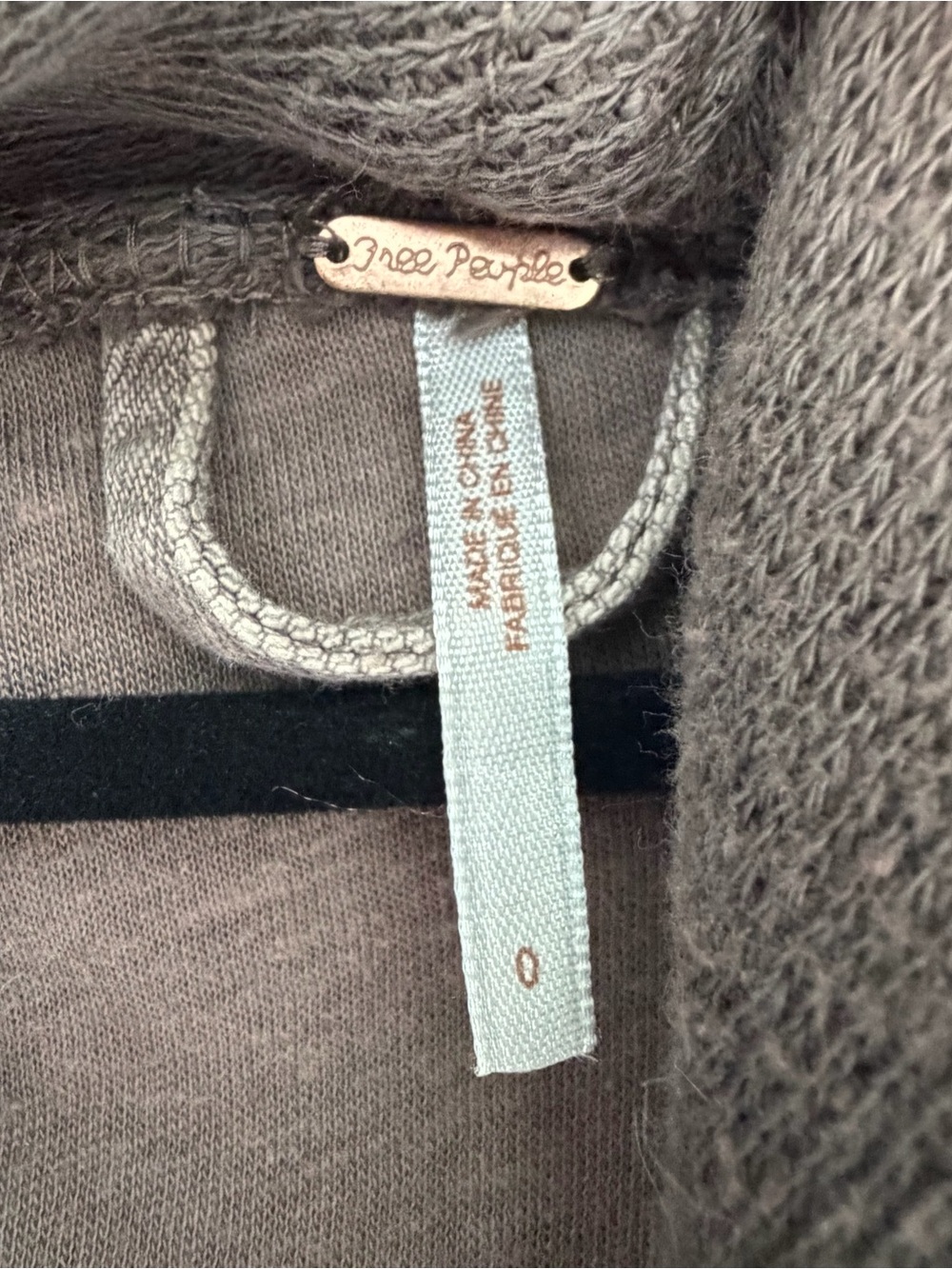 Free People Taupe Cropped Jean Jacket with Attached Scarf - Picture 2 of 6